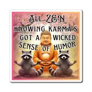 Funny Raccoon Magnet - Cute Karma Gift for Animal Lovers, Refrigerator Decor, Fridge Organizer, Kitchen Accessories, Stocking Stuffer