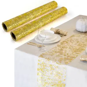 Gold Metallic Mesh Table Runner - 11" x 108" for Parties, Weddings & More