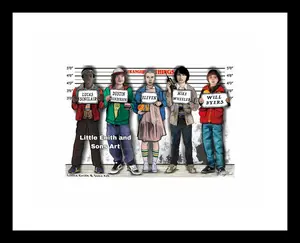 STRANGER THINGS LINEUP PRINT AND MAGNET Featuring Lucas Sinclair Dustin Henderson Eleven Mike Wheeler Will Byers Artwork