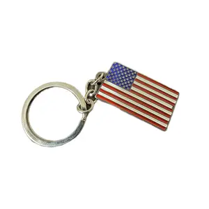 Woodro Outdoors USA Flag Keychain with Woodro Outdoors Logo on Opposite Side Completely Metal Keychain