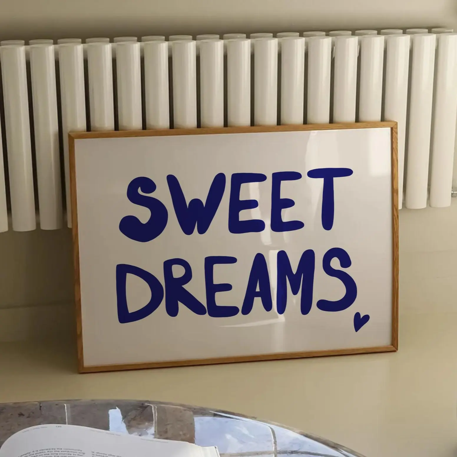 Sweet Dreams Print, Above Bed Horizontal Print, Dorm Room Posters No Frame, Teen Girl Bedroom Prints College Apartment Minimalist Aesthetic