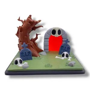 3D Printed Skeleton Graveyard Scene – Spooky Mini Display by 3DGob Decor Set