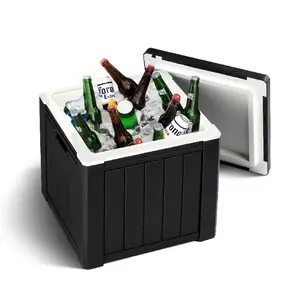 10-Gallon Cooler Side Table – Portable Ice Chest with Handle, Multifunctional for Camping, Picnics, or Parties