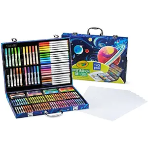 Crayola Inspiration Art Case Space Coloring Set (140pcs), Essential Easter Basket Stuffers, Art Kit for Kids, Crayons, Markers, Pencils, Easter Gifts for Kids, Ages 5+