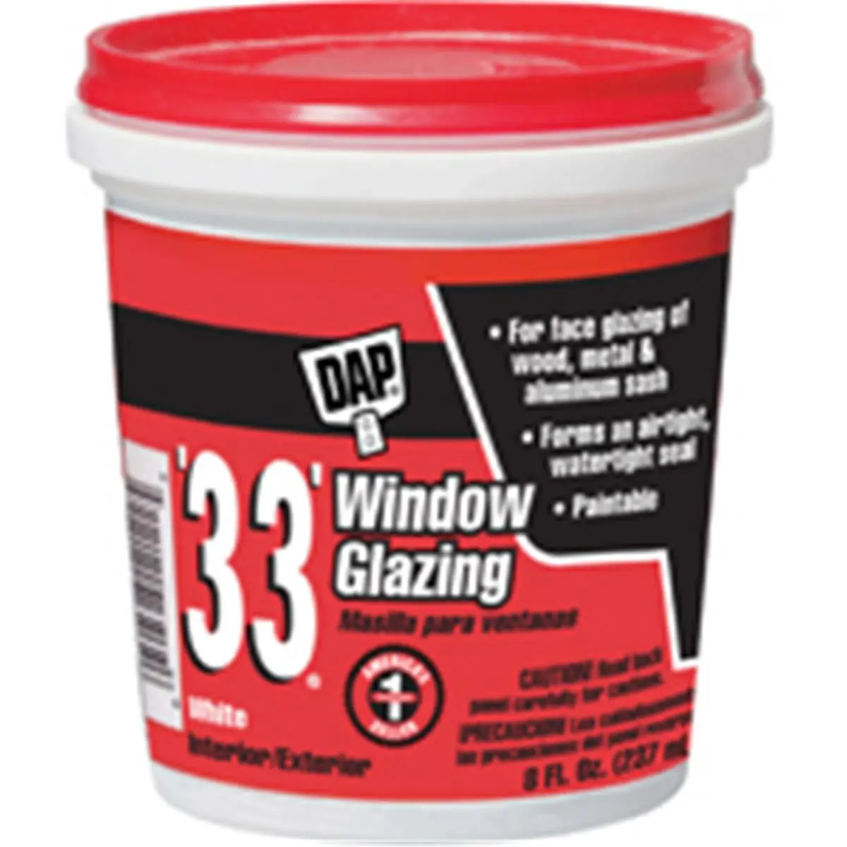 Dap White Window Glazing Compound, 0.50 pt Ready-Mix, 1.32 lbs, Smooth Finish, Outlasts Ordinary Putty, Resists Cracking & Chalking, Water-Resistant Seal for Wood & Metal Automotive Paint Care