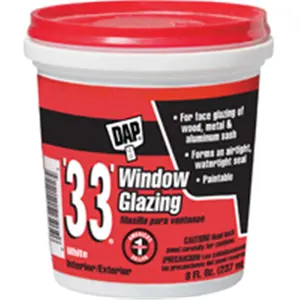 Dap White Glazing Compound, 0.50 pt Ready-Mix, Long-Lasting Finish, Weatherproof Seal for Automotive & Motorcycle Paint Care Maintenance