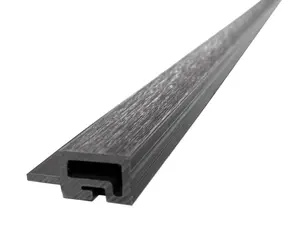 Gray Universal Trim End Cap Corner Piece for Composite Slat Panels