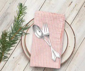 Orange Ticking Stripe Napkins