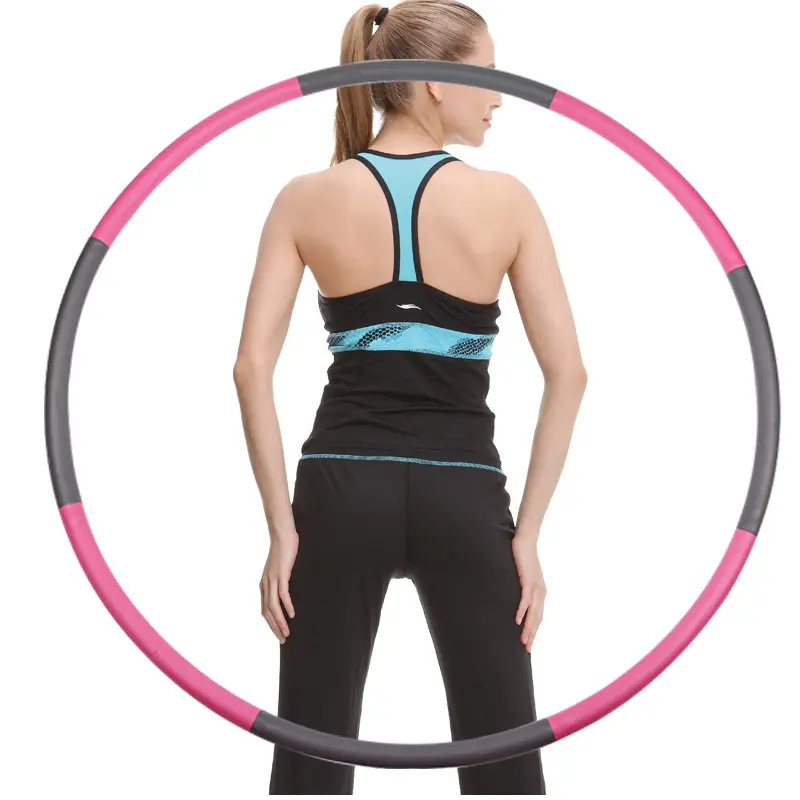 Adult 8-Section Removable Smooth Foam Hula Hoop, Home Workout & Fitness Exercise Equipment for Indoor Waist Training