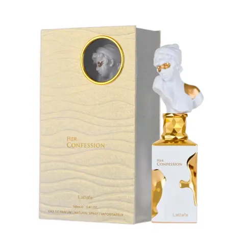Lattafa Her Confession for Women Eau de Parfum (EDP) Spray, 3.4 oz Gourmand Niche Fragrance, Sensual Creamy Long-Lasting Vanilla Sweet Vanilla Scent, Luxurious Rich Scent EDP Fragrance