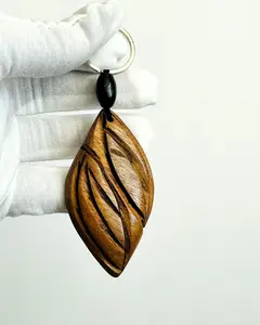 Hand-Carved Wooden African Keychain