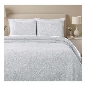 Superior Enzy Floral Matelasse Bedspread and Sham Set, Queen