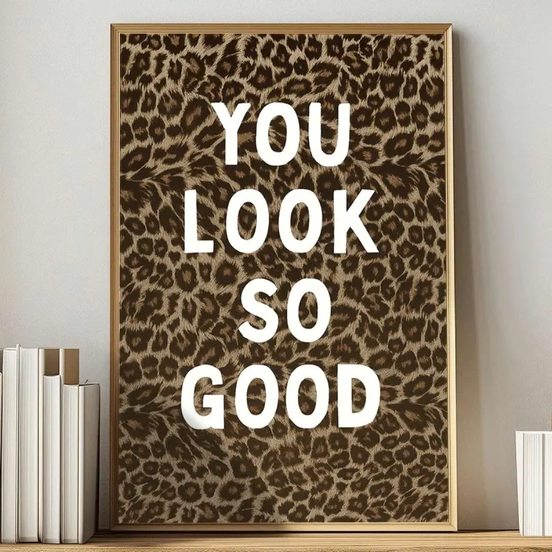 1pc Leopard Print Art, Canvas, Frameless, Suitable For Living Rooms, Bedrooms, Bathrooms, Kitchens, Dining Rooms, Offices, Perfect For Festival Gifts And Party Decorations