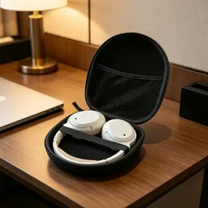 Black Color Hard Shell Large Carrying Headphones Case/Headset Travel Bag for Sony