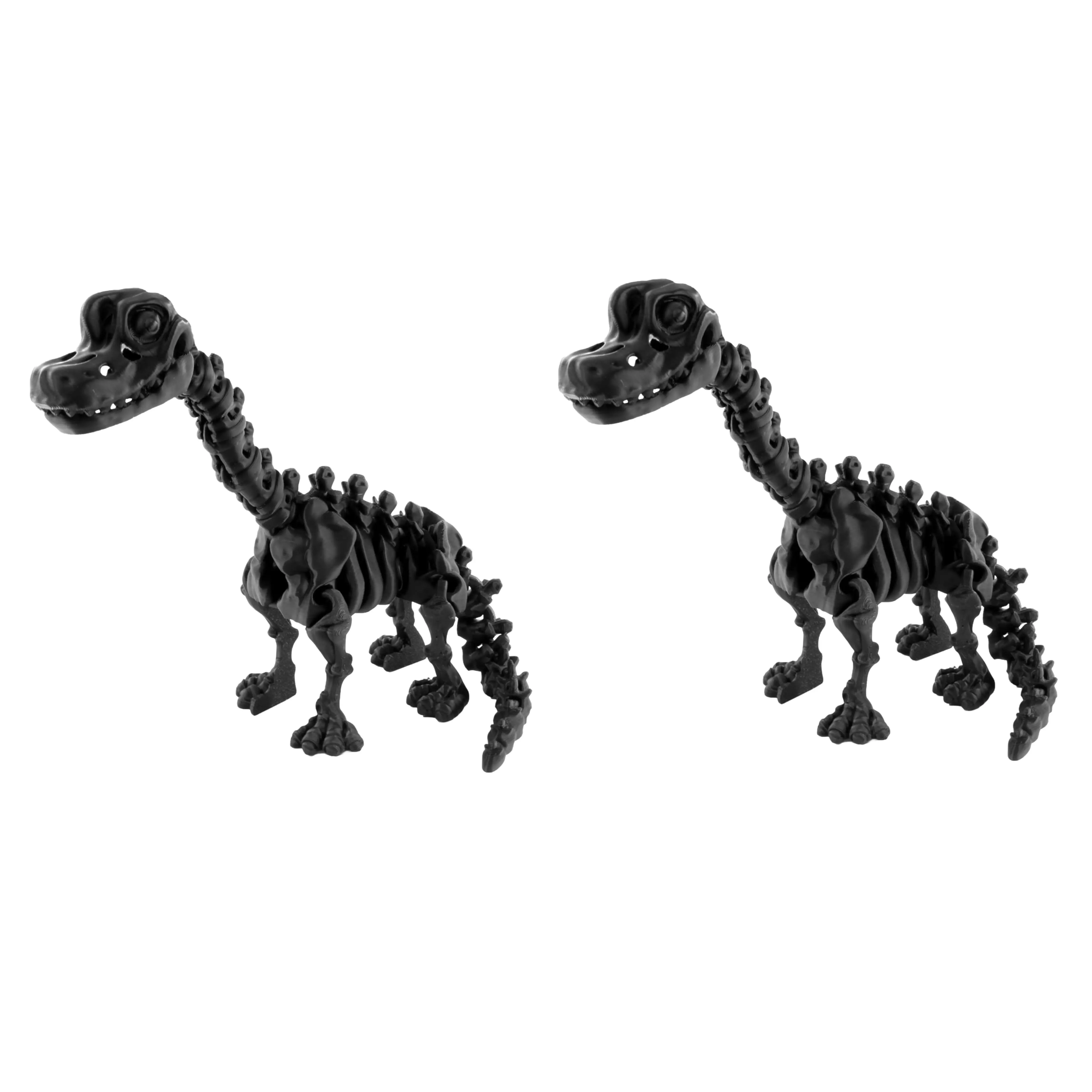 PowerTRC 2PCS 3D Printed Skeleton Brachiosaurus – Prehistoric Collectible Articulating Dinosaur 3D Figurine Desk Decoration for Teens and Adults, Made in USA