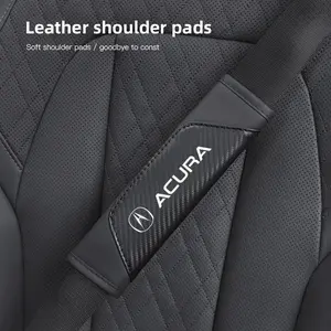 2pcs Car Seat Belt Cover Leather Shoulder Pad Accessories For Acura TSX RSX MDX RLX RDX Integra CDX TLX-L NSX ILX TLX ZDX