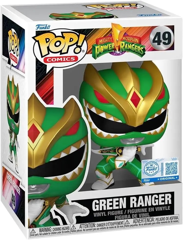 Funko Pop! #49 Green Ranger Matthew Cook Power Rangers Boom! Comics Iconic Collectible Vinyl Figure from the Power Rangers Series