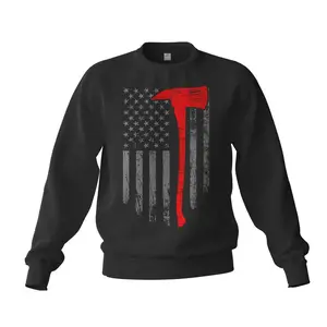 Thin Red Line Flag Axe Fireman Firefighter Support Sweatshirt Classic Cotton