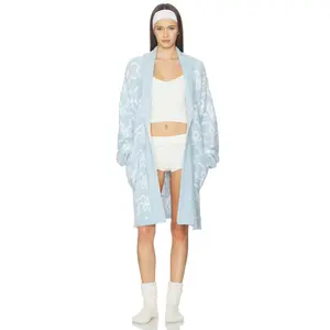 LoveShackFancy Teddy Indie Robe in Blue Moon