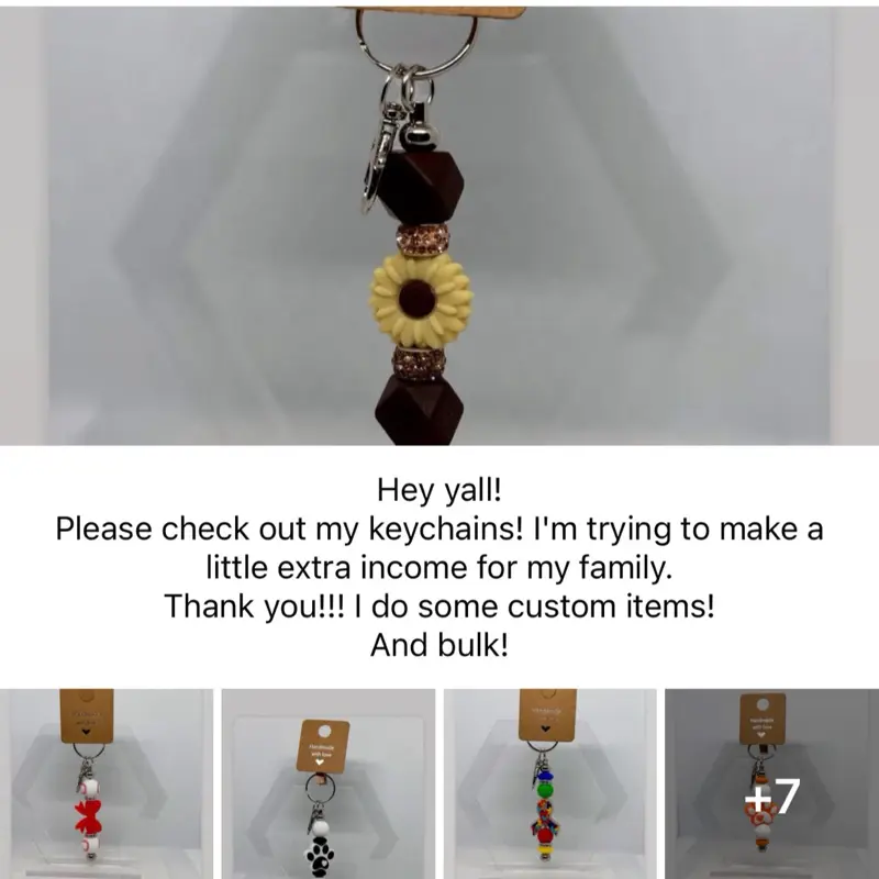 Paw Print Keychain with Sunflower Design - Custom Items & Bulk Available for Extra Income