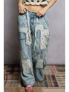 Patchwork Detail Denim Pant