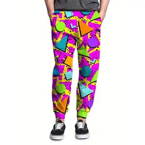 Funny 80s Mens Joggers Sweatpants,Casual Fashion Drawstring Running Pants with Pockets, 90s Outfit for Men