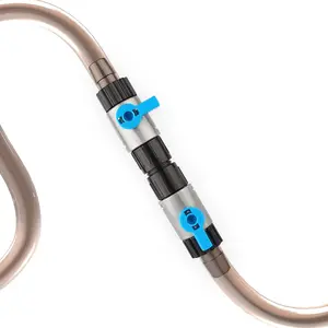 Double Tab Connector for Aquarium Canister Filter Hose Connector Fish Tank Water Flow Control Quick Release Valve 16/16