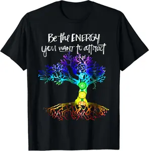 100%cotton Chakra Tree of Life Be the energy you want to attract T-Shirt