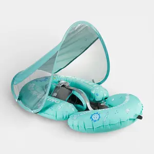 Heccei SelfAir Baby Pool Float bed with UPF 50+ Canopy, Travel-Friendly Lightweight Pool Lounge for Infants 3-24 Months