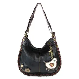 Chala Hobo Crossbody Bag PU Leather Black