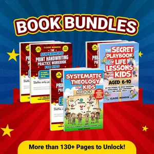 Claire Monroe 2-Pack Kids Workbook Bundle | 3 options available | Handwriting 2-Pack, Handwriting + Life Lessons, or Faith-Based Learning | Ages 6–10