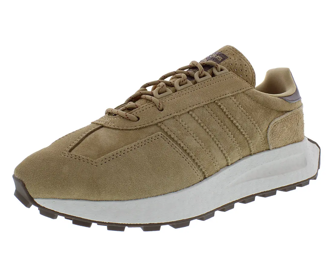 Adidas Retropy E5 Mens Shoes Brown Suede Sneakers with Lace-Up Closure Comfortable White Sole for All Seasons Casual Wear