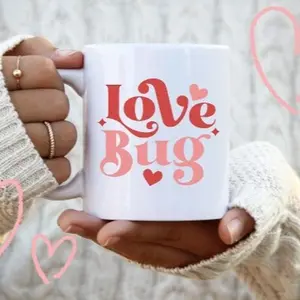 Love Bug Mug, Retro Valentine’s Mug, Valentine’s Day Mug, Valentines Gift