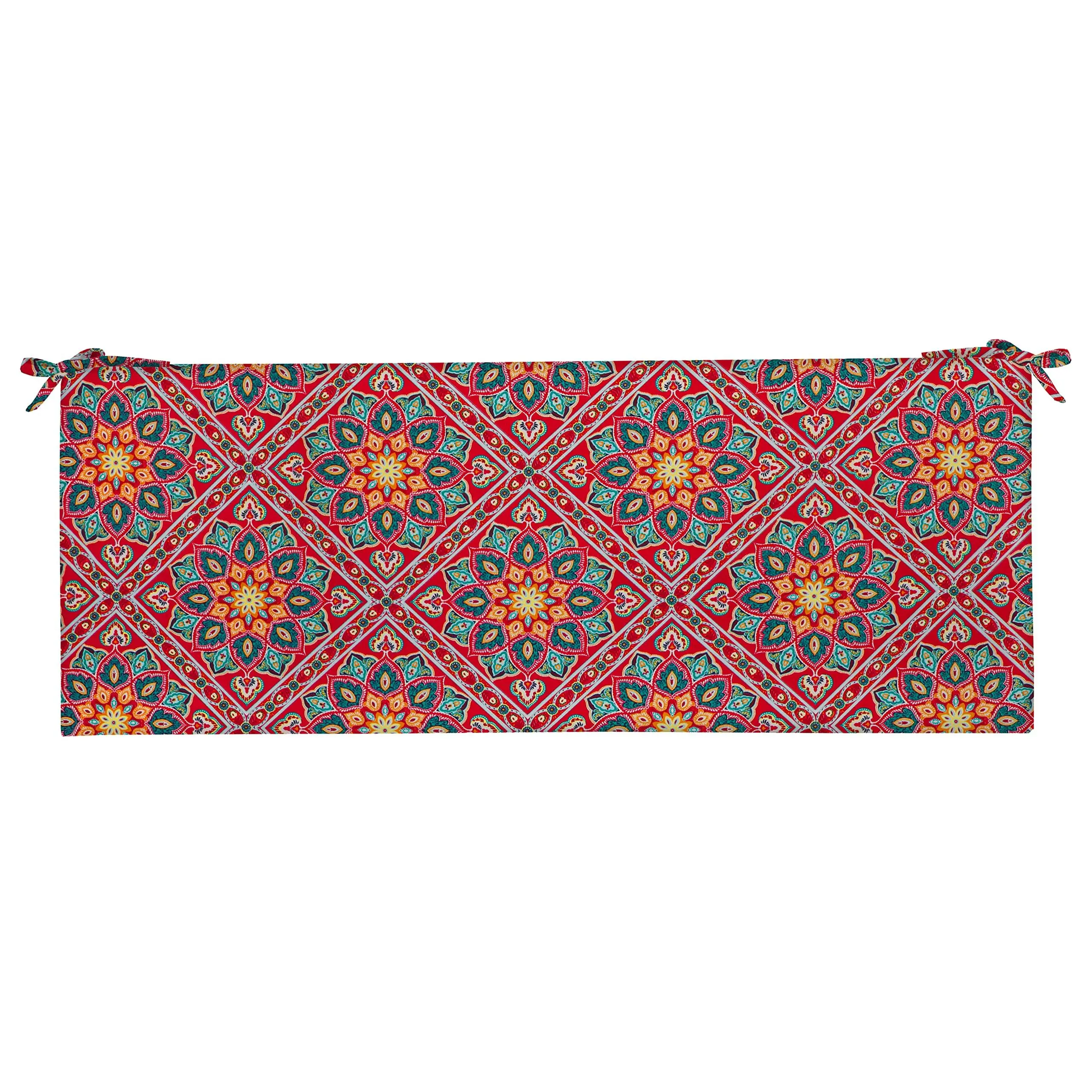 RSH Décor Foam Bench Cushion 72” x 18” x 2” Indoor/Outdoor Use with Ties - Medlo Sonoma Design Made in United States