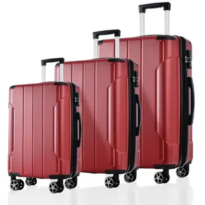 3 Piece Expandable Hardside Spinner Carry-On,Expandable TSA Lock Spinner Luggage Set,ABS Hard Shell Spinner Luggage Set,hardside suitcase,luggage safety(20/24/28inch, Red)