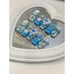 10pcs Blue Duck Nails/Handmade Press On Nails/Party Nails/Bunny Nails、 Cute Nails(CR32) Acrylics