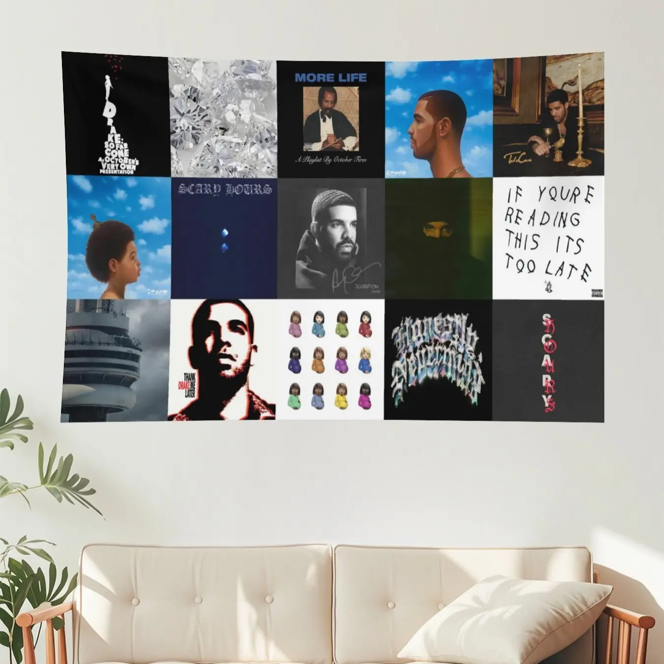 ENMOON HD Printing Drake Album Cover Flag Tapestry, Home Decor Tapestry, Decorations Supplies, Household Items Decor, Room Accessories for Living Room Bedroom, Cool Stuff for Space, Wall Tapestry, Cool Room Decor