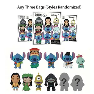 3PCS Disney Officially Licensed Stitch Series 2 Surprise Bag Cute Anime Characters Keychain Book Bag Charm Stitch Or Random Other Characters Mysterious Blind Bag Series Surprise Gift Anniversary