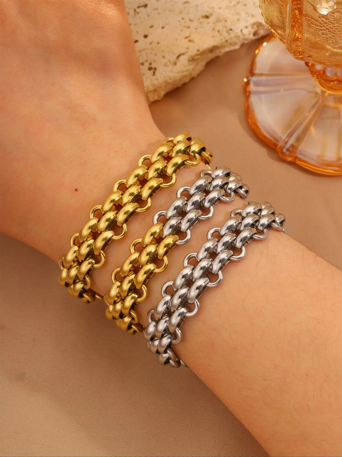 Elegant Stainless Steel Circle Bracelet, Unisex Casual Fashion Accessory, Daily Wear Jewelry for Men & Women, All Season Style, Stainless Steel Bracelets
