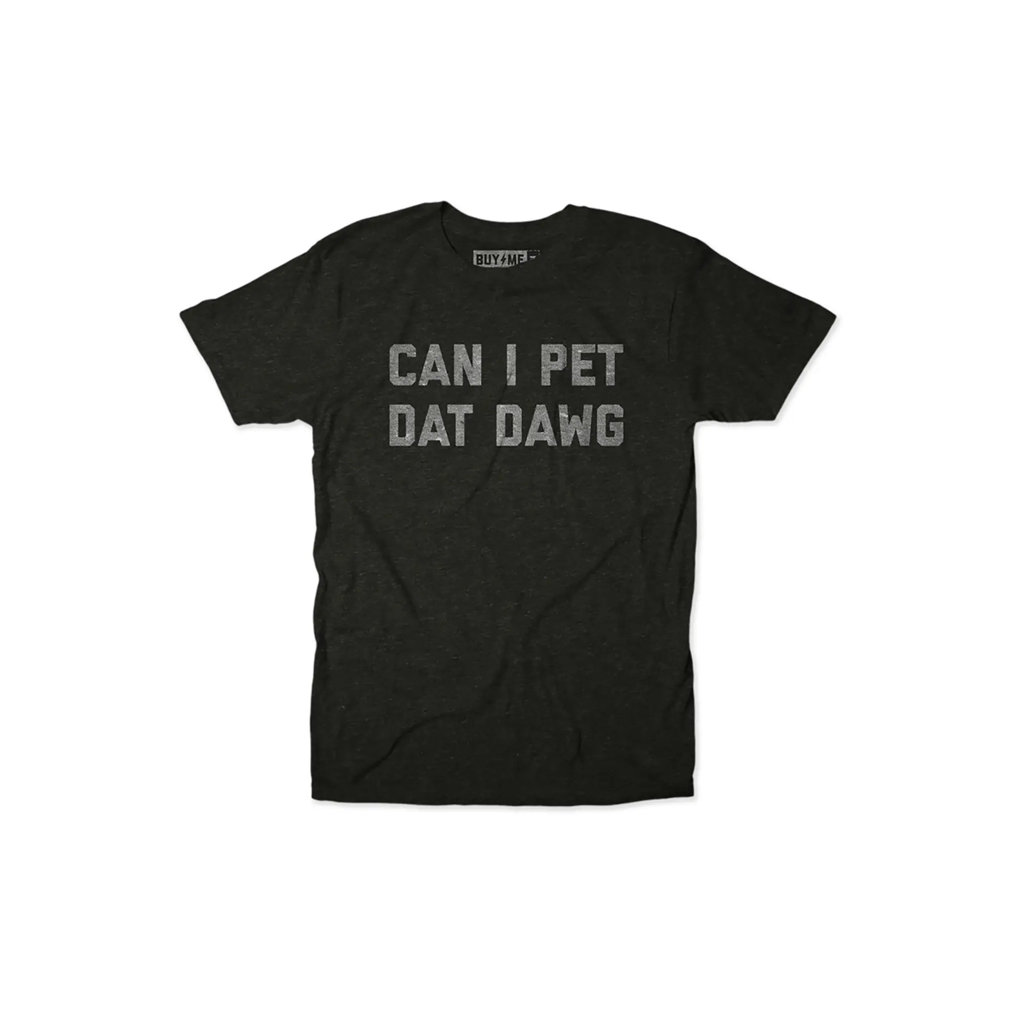 GGOR Men's Funny 'Can I Pet Dat Dag' T-Shirt - Retro Humorous Slogan Crew Neck Tee, Soft Short Sleeve Shirt Suitable for Christmas Gifts, New Year Parties & Year-Round Wear, Machine Washable Black Top for Adults