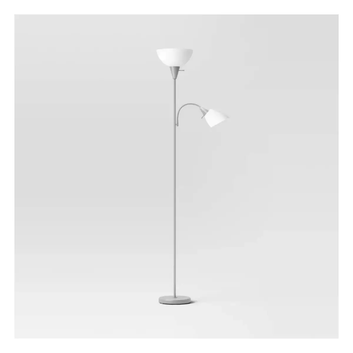 Torchiere with Task Light Floor Lamp This lamp with integrated flexible Task Light Floor Lamp can be placed near an armchair, bedside or desk