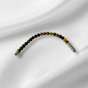 Tiger Eye Bracelet with Stainless Steel Brooch Protective Capsule Adjustable Comfortable Daily Wear Amulet for Protection and Strength