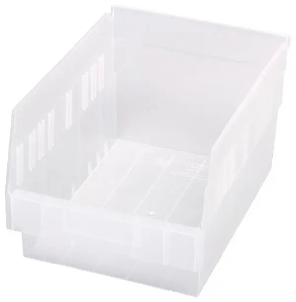 Quantum Storage QSB207CL Store-More 6 in. Shelf Bin, Clear - 11.62 x 8.37 x 6 in.