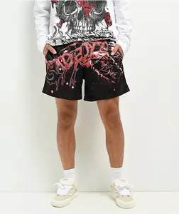 SAD BOYZ by Junior H X Lost Hills Barbed Wire Black Mesh Shorts