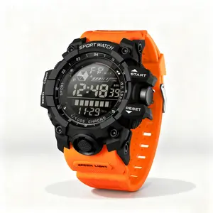 Men's Fashion Digital Watch Waterproof Multifunctional Watch Casual Sporty Digital Watch With Luminous Dial Alarm Mode Waterproof Electronic Watch With Box