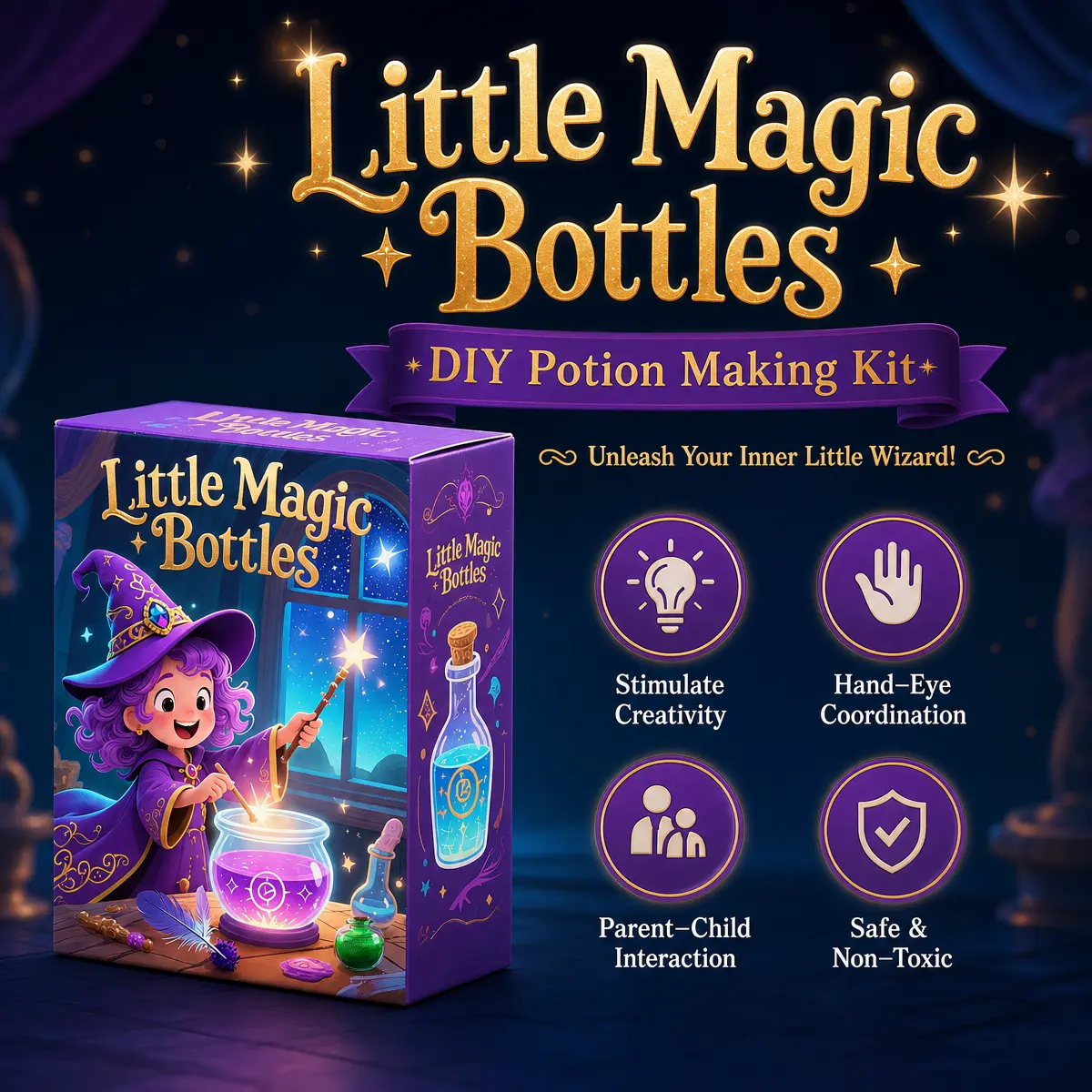DIY Magic Potion Kit for Kids, Little Witch Wizard Potion Bottle Craft Set, Halloween Magic Toys, STEM Sensory Science Kit, Christmas Birthday Gift for Girls & Boys Ages 4-12