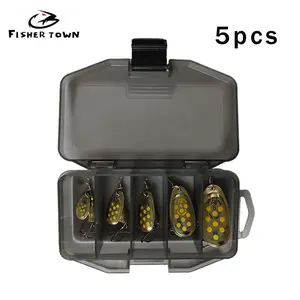 5-Piece Fishing Bait Set, Metal Fishing Lure Spinning Baits, Hard Baits for Saltwater and Freshwater, Suitable for Salmon, Bass, Trout ，Christmas