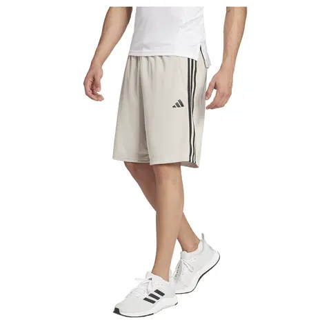 adidas Mens Train Essentials Piqué 3-Stripes Shorts Training Casual Bottoms Casual Moisture Wicking - Beige