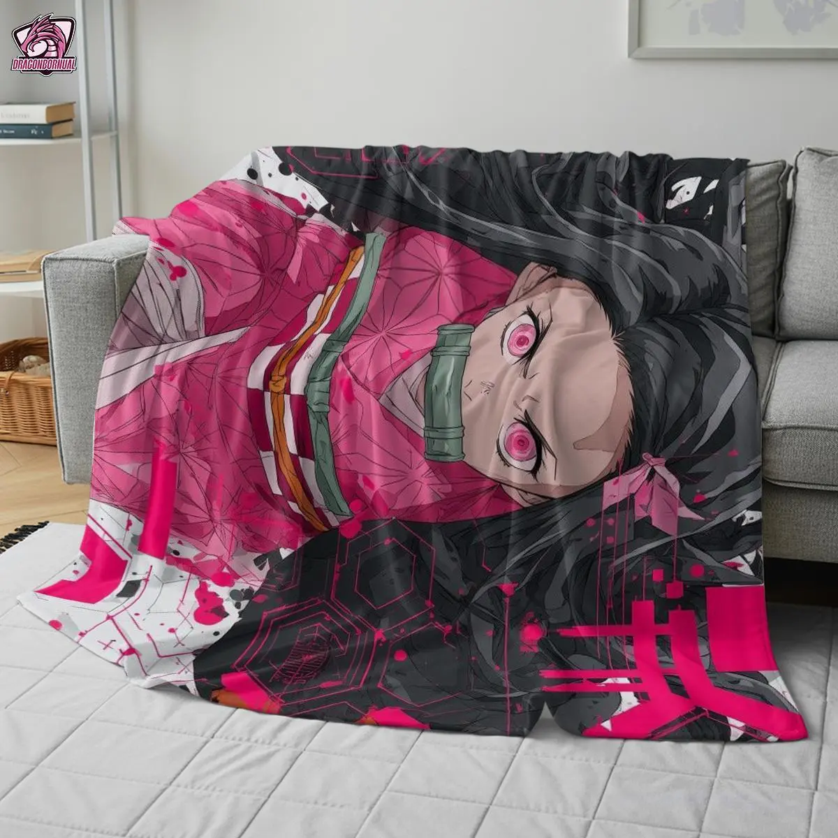 Demon Slayer Ultra-Soft Anime Print Throw Blanket - Graphic Character, Animated, Anime Graphic Design - Ultra-Cozy, Lightweight for Home Sofa - Gift for Men, Women (251028), Graphic Character Blankets, Animated Blankets