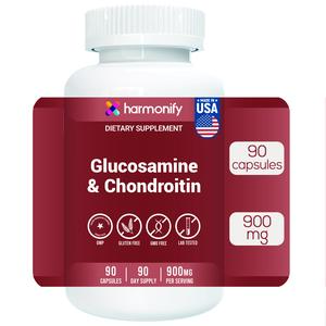 HARMONIFY Glucosamine Chondroitin MSM & Turmeric Supplement – Joint Support for Men & Women with Boswellia & Glucosamine 1500mg – 90 Capsules